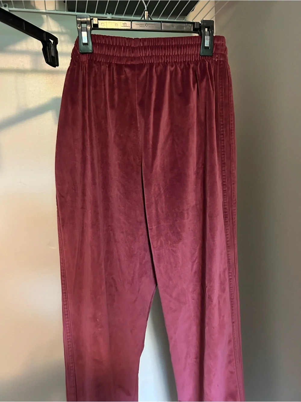 Urban Outfitters Bundle-Velour Track Pants with Gold Zip Accents - Wine